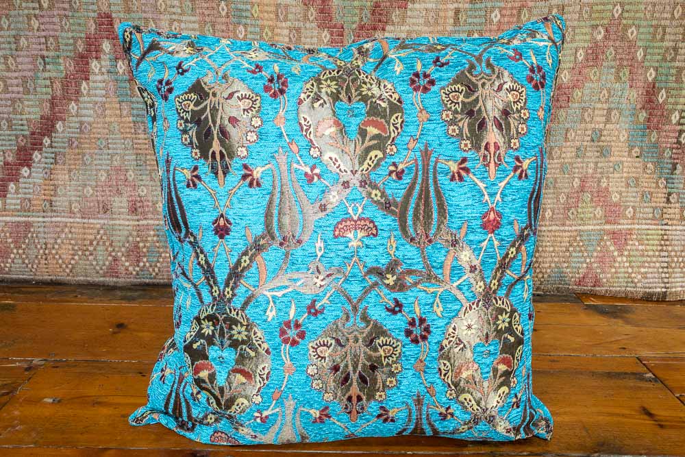 Medium Turquoise Ottoman Turkish Tulip Cushion Cover 68x68cm